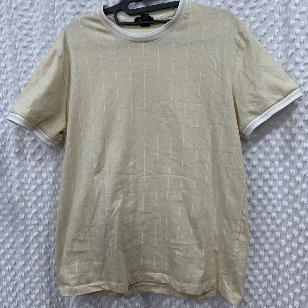 Beige Striped Men's T-Shirt